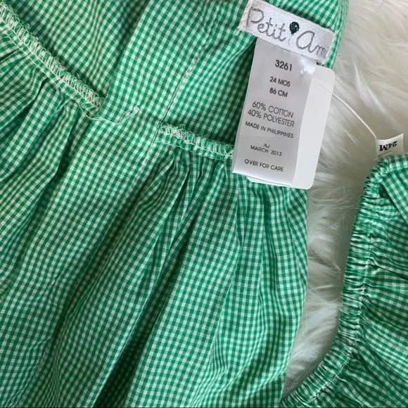 Petit Ami dress - 24 mo - green/white  checkered - Picture 4 of 9